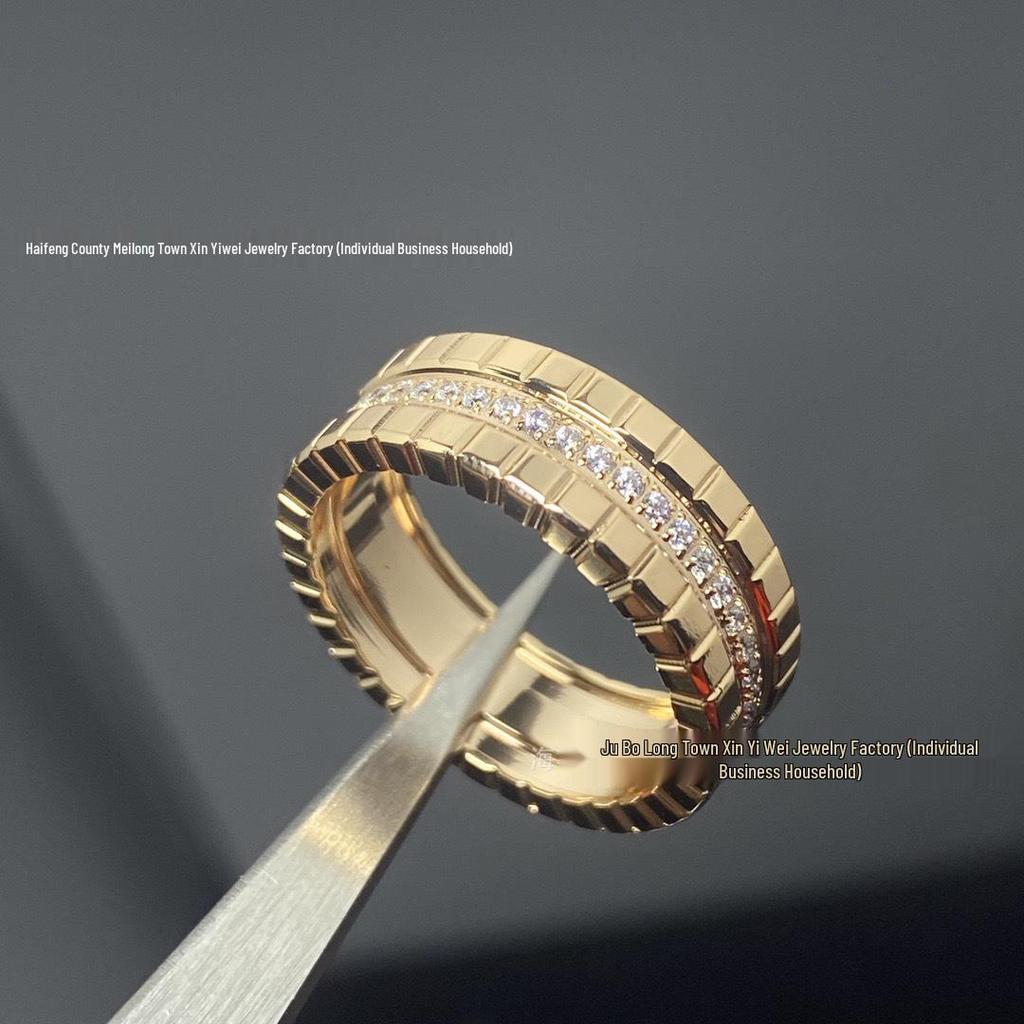 Anello Cubo di Ghiaccio Quadrato in Diamante Famiglia Xiao Transfrontaliero Europeo e Americano - Superficie Liscia per Uomo & Donna, Dito Indice, Anelli Nuziali per Coppia