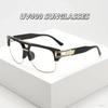 New Retro Oversized Frame Double Beam Sunglasses Neutral Fashion Outdoor Sports Sunscreen Glasses Fashion Trend Steampunk Sunglasses