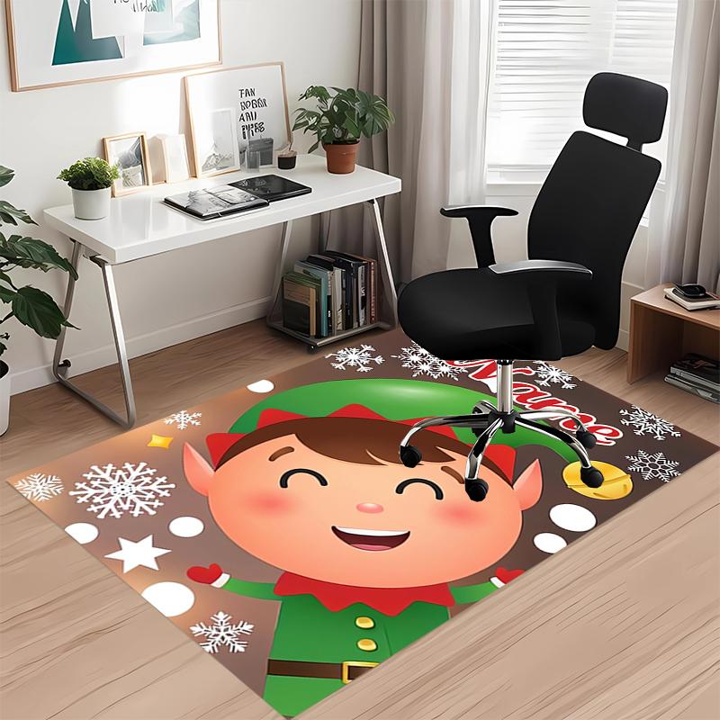 Custom Name Christmas Printed Carpet, for Office Chair Living Room Bedroom Kitchen Room Decor Gifts.