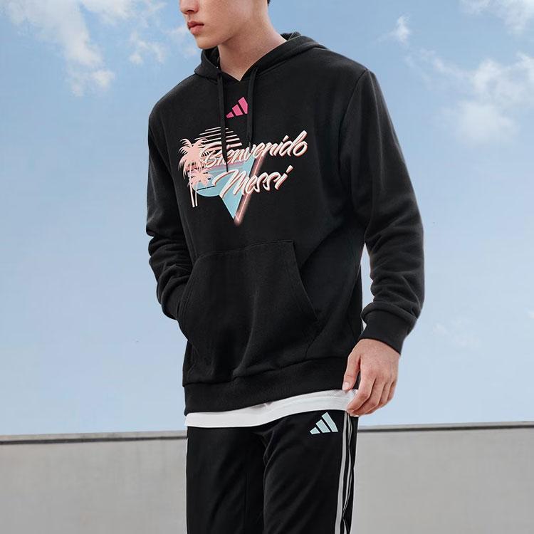 Adidas Messi Football Graphic Hoodie Men Hoodies Black JD7128