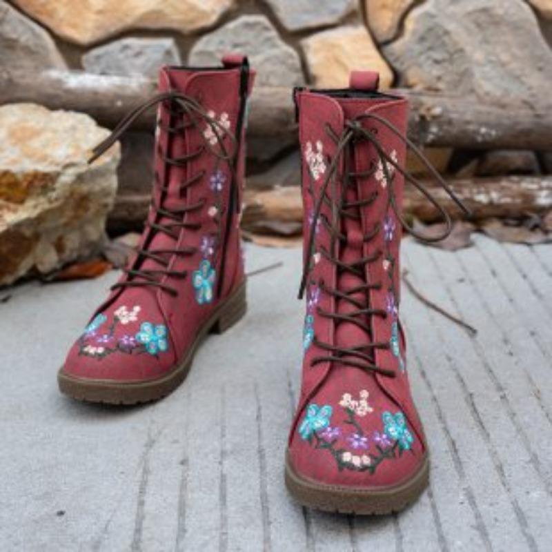 New Retro Boots, Mid-calf Boots and Women's Shoes with Embroidery From Trade