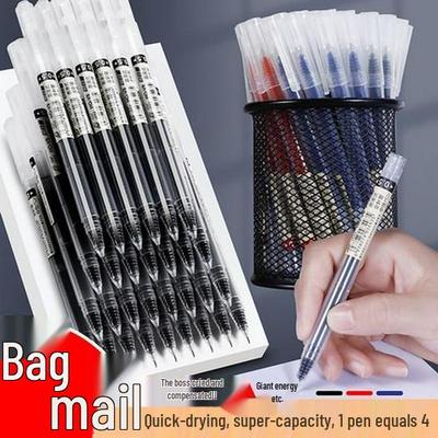 100 Stück 0,5 mm Gel-Rollerball-Stifte - Direktbefüllung, Vollständiger Nadel-Schreibkopf für Studium, Büro, Prüfungen und Unterschriften