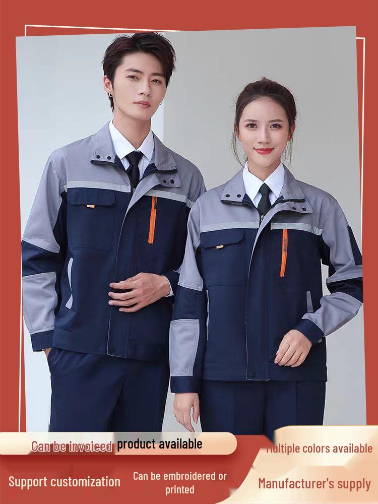 Men's Dirt-Resistant Reflective Workwear Set - Long Sleeve, Wear-Resistant for Autumn/Winter.