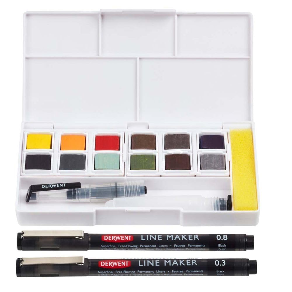 

Derwent Line Wash Paint Set 2305866 Solid [Derwent & Watercolor]