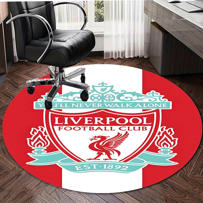 1pc L-Liverpool Print Round Carpet Chair Round Carpet Suitable for Bedroom Living Room Home Decorative Carpet