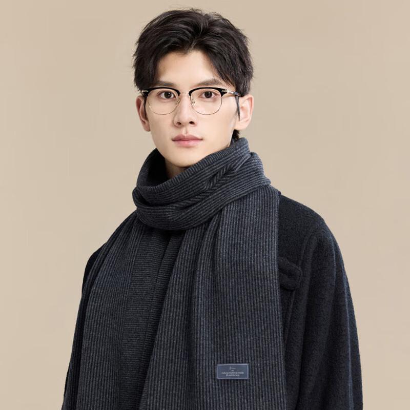 JIUMU Men's Warm Knitted Wool Scarf