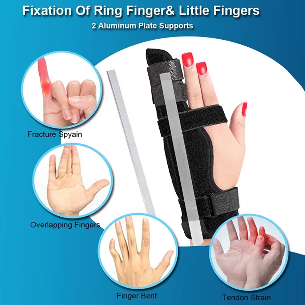 Broken Finger Stabilizer with Adjustable Strap for Fracture Breathable Sports Injury Finger Protector Pain Relief Gym Climbing