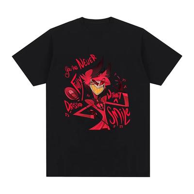 Anime Alastor Cartoon Bedruckte T-Shirts Herren Damen Kurzarm Baumwoll-Tops Tees Unisex T-Shirt Streetwear
