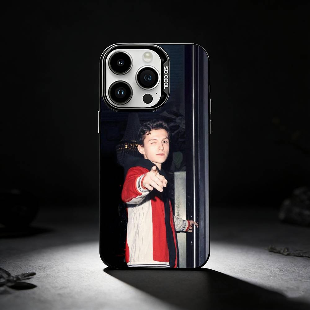 Youthful Charm Star T-Tom Holland Phone Case For iPhone 17,16,15,14,13,12,11 Plus,Pro Max,XS,Colored Silver Phone Case