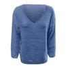 Women's  And Winter Loose Solid Color V-neck Long-Sleeved Knit