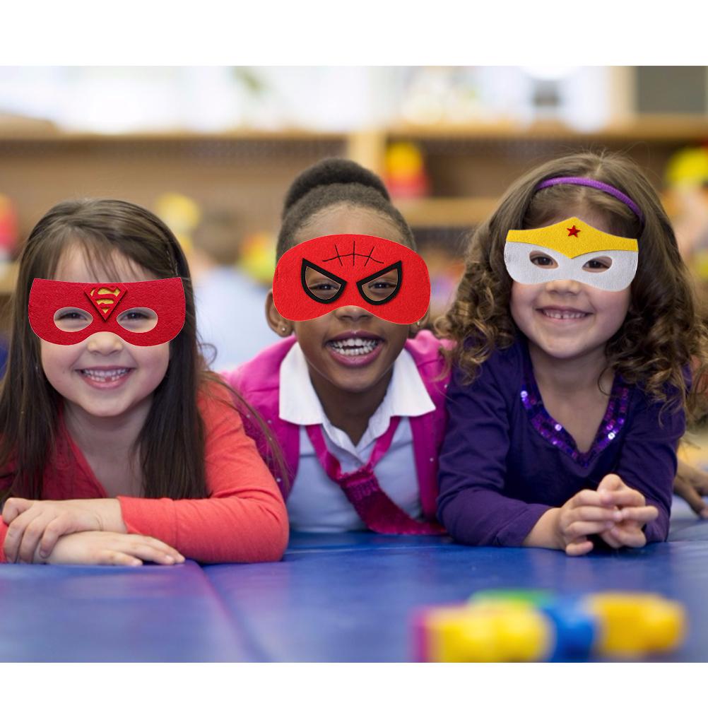 9Pcs Superhero Felt Masks for Kids Superhero Masks with Elastic Rope Party Cosplay Favors Masks for