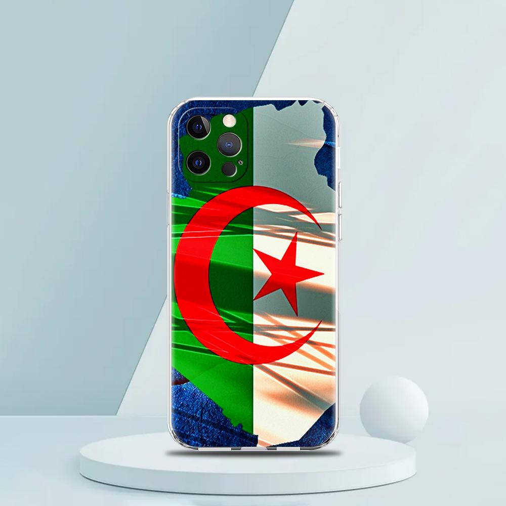 Algeria Flag Phone Case for iPhone 16 15 14 13 12 Pro Max Transparent Soft for iPhone 11 Pro Max 7 8 Plus XS XR Shell Bags