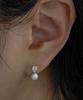Helene Jewelry 14K Freshwater Pearl Clair Cubic Earrings