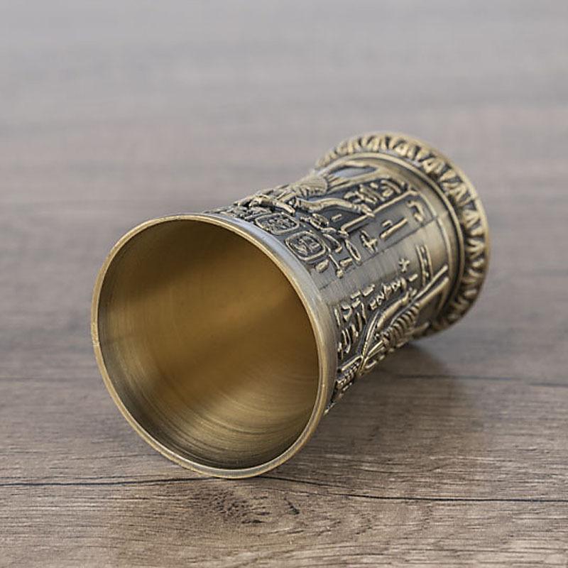 30ML Ancient Egypt Metal Shot Glass Bar Home Cocktail Liquor Copper Cup Short Wine Glasses Pharaoh Cleopatra Rameses Ra God