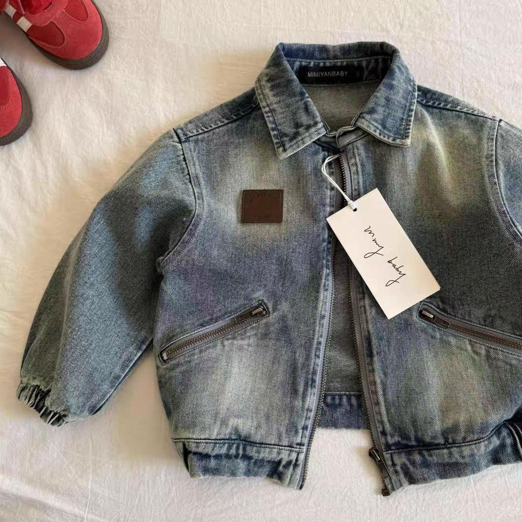 Kids Denim Jacket for Boys and Girls Spring Autumn Stylish Lapel Outerwear