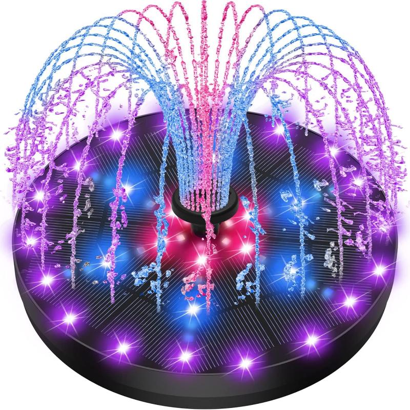 

4 Вт Солнечный фонтан Пруд для птиц с 60 светодиодными лампами, Аккумулятор 2000 мАч Солнечный фонтан Водяной насос для сада Патио Прудов