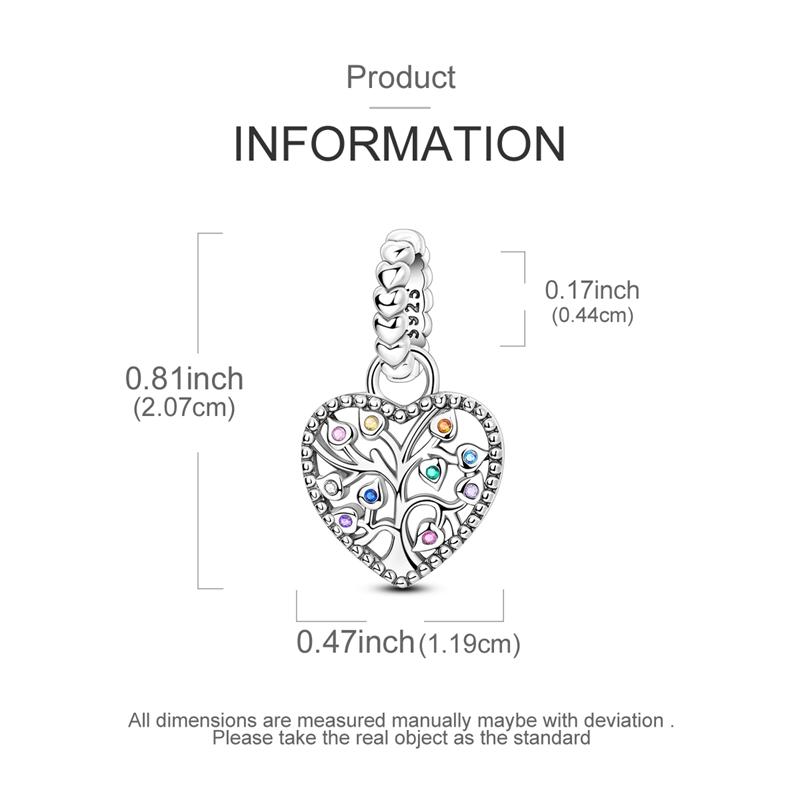 Charm Bead Charms Authentic copper Colored Zircon Life Tree Pendant Bead Charms Compatible With Bracelets Women Jewellery Diy Fine Gift Accessory