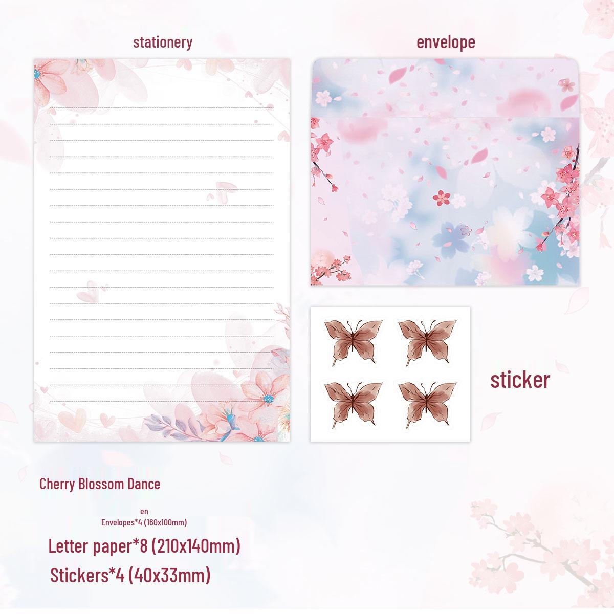 

Канцелярский набор серии «Сад бабочек»: Свежая и художественная бумага для любовных писем с конвертами