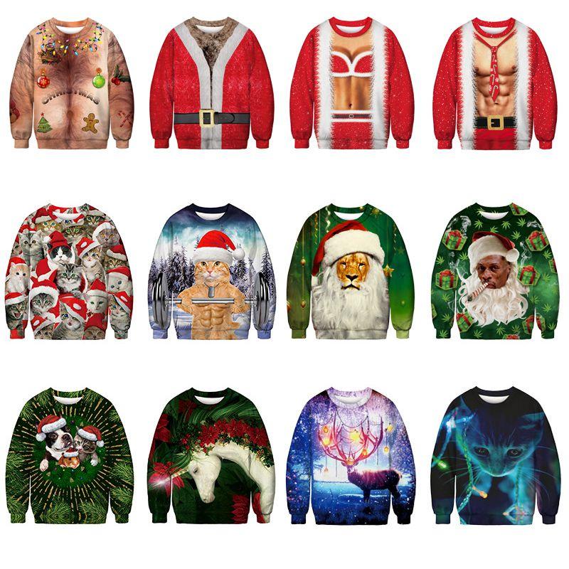 Festive Men's Christmas 3d Graphic Print Pullover Hoodie Sweatshirt With Soft Material