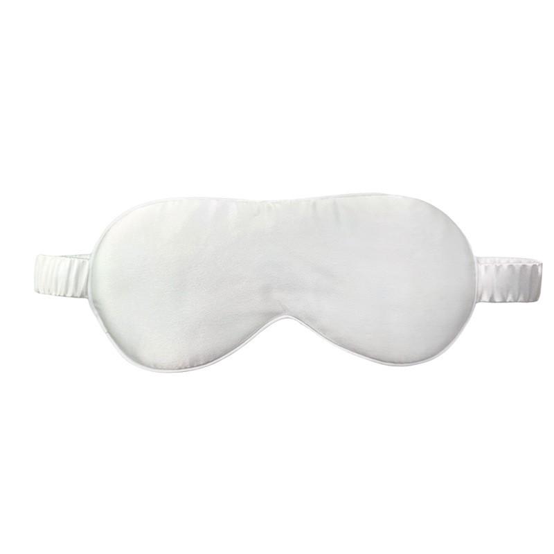 Pure Silk Sleep Eye Mask 22 Momme Double-Sided Mulberry Blindfold Restful Night White