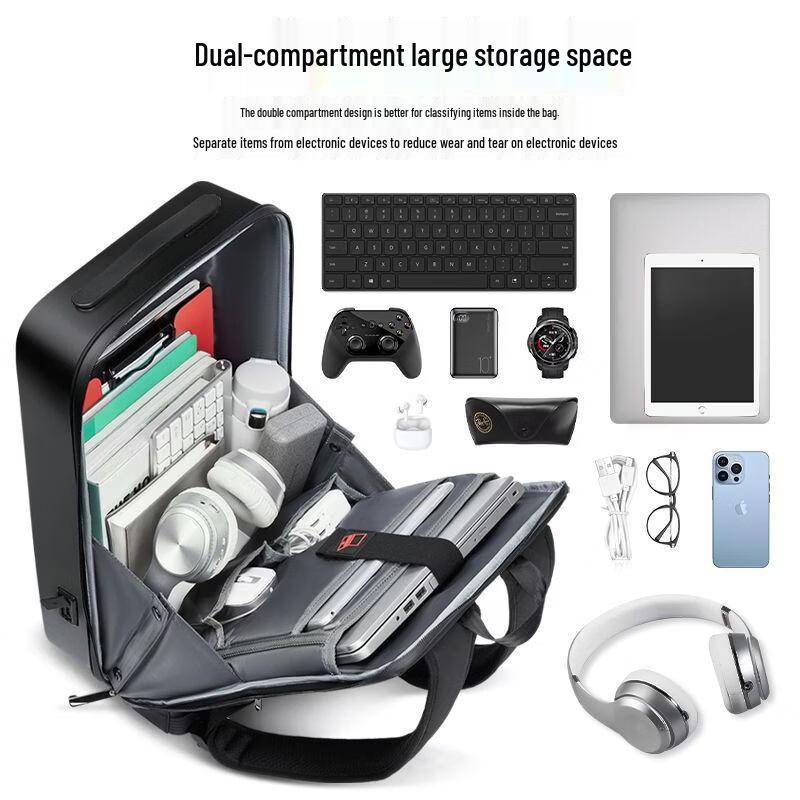 MingLu Men's ABS Hard Shell Business Travel Backpack