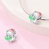 Cute Pet Series Hand Drawn Style Kitten Charm Eat Fruit Bead Fit Diy Copper Bracelet Necklace Women Anniversary Jewelry Gift