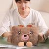 Electric Plush Cartoon Hand Warmer: Rechargeable, Removable, Washable, Double Hand Inserts, Dangling Leg Design.