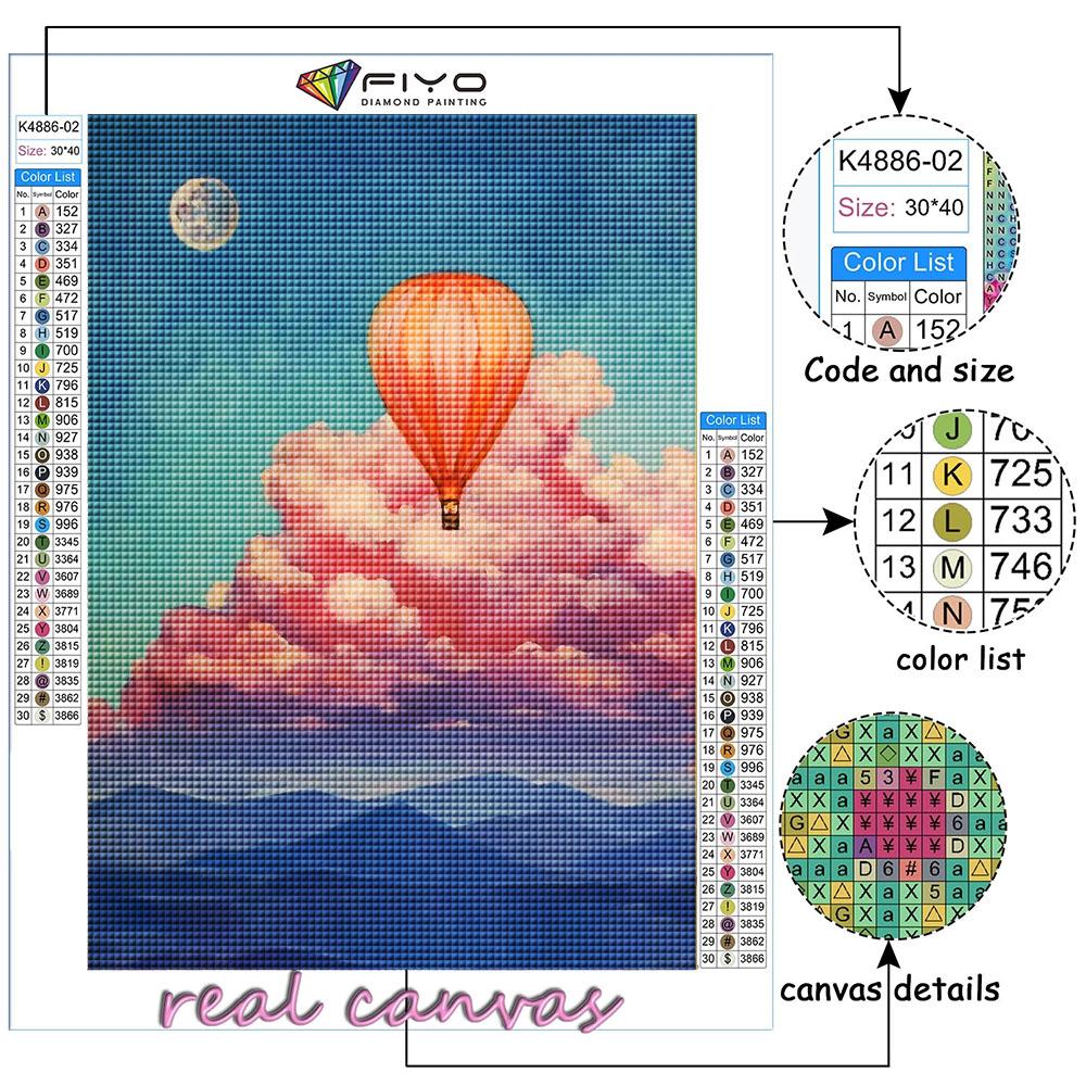 5D Diy Diamond Painting Hot Air Balloon Cross Stitch Full Diamond Embroidery Mosaic