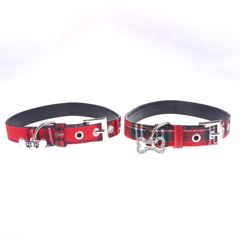 Y2K Goth Vintage Dog Bone Charm Necklace Punk Trendy Choker Simple Red Plaid Leather Buckle Necklaces Collar Chain Jewelry