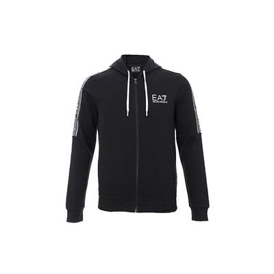 EA7 Logo Print Sports Casual Zip-Up Hoodie Men Hoodies Black 3HPM24-PJ05Z-1200