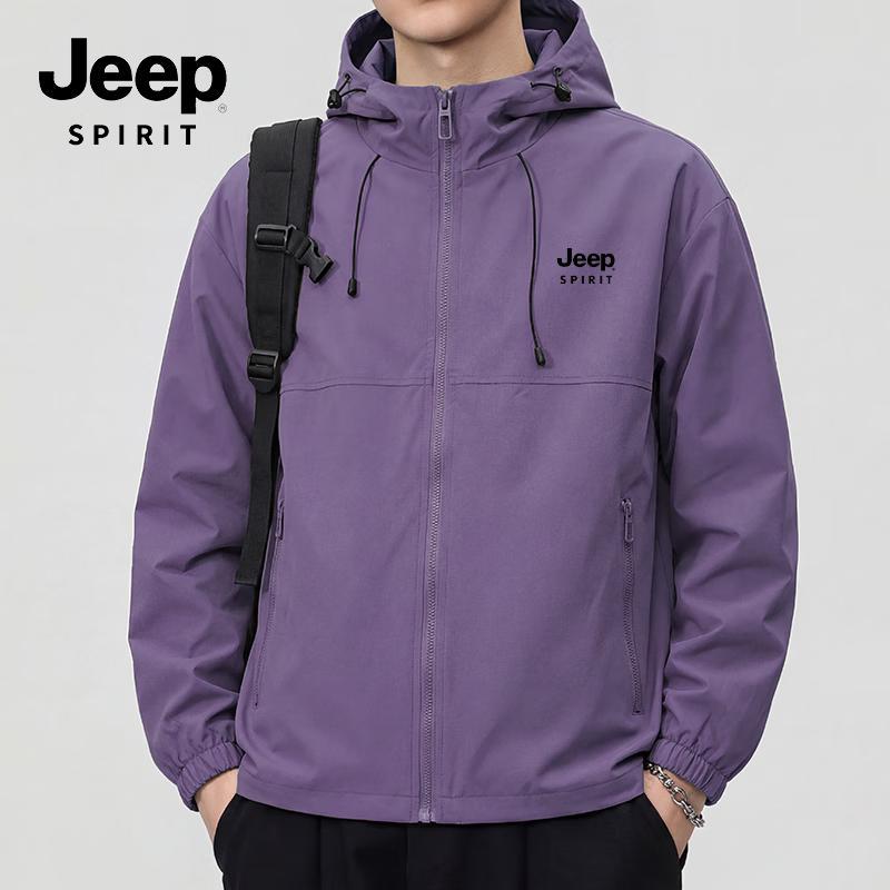 JEEP SPIRIT Unisex Windproof Waterproof Loose Fit Sports Jacket 4XL