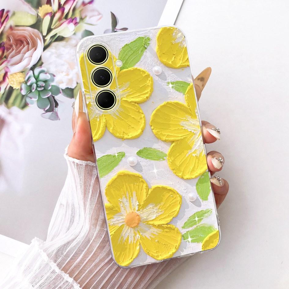 Hülle Für Samsung Galaxy A17 A37 A57 5G Cover Neue Stilvolle Blume Klare Weiche Silikon Handyhülle Für Samsung A 17 A 37 A 57 Stoßfänger