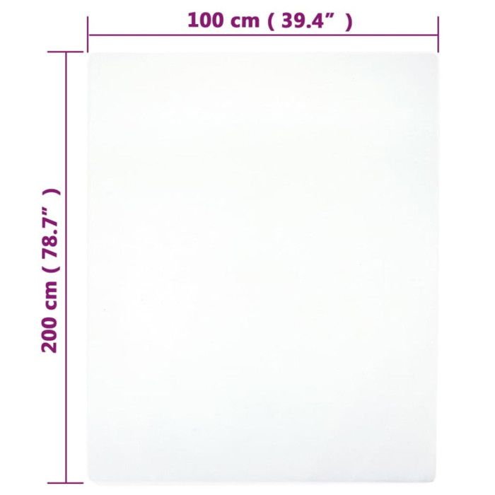 136243 vidaXL Draps-housses Jersey 2 pcs Blanc 100x200 cm Coton