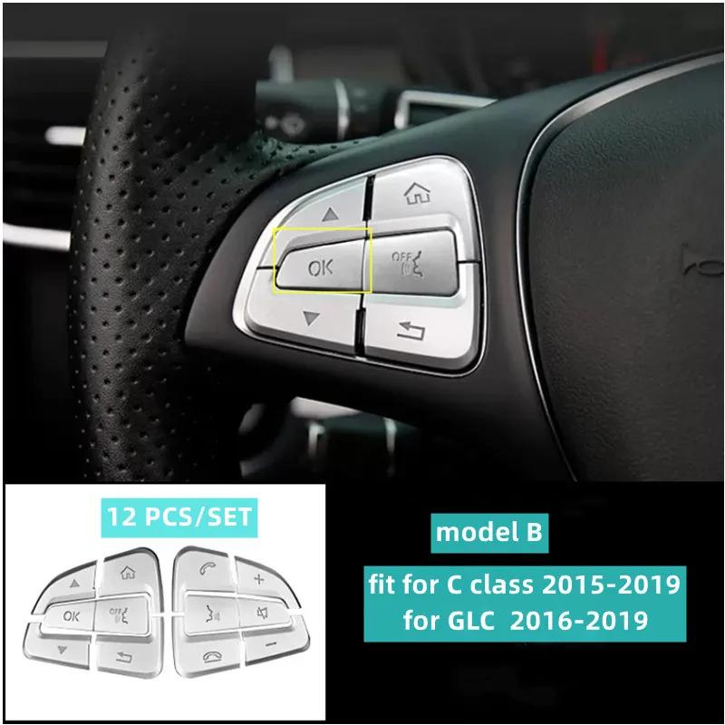 ABS Car Accessories Steering Wheel Buttons Knob Trim Cover Stickers For Mercedes Benz A B C E S GLC CLA CLS GLE GLS GLK Class