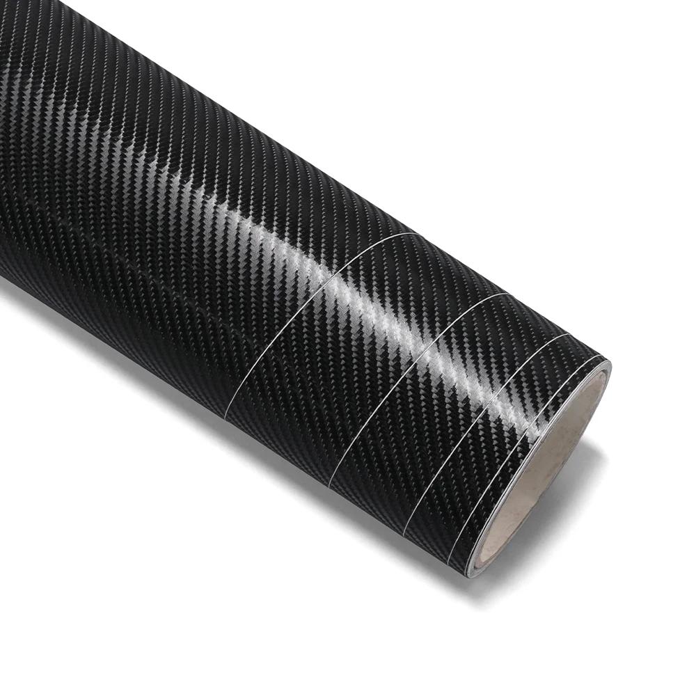 

50cm Car Vinyl Wrap Decal 4D Carbon Fiber Black Car Vehicle Modify Film Motorcycle Body Exterior Sticker Waterproof Decor Parts 1.52x0.5m