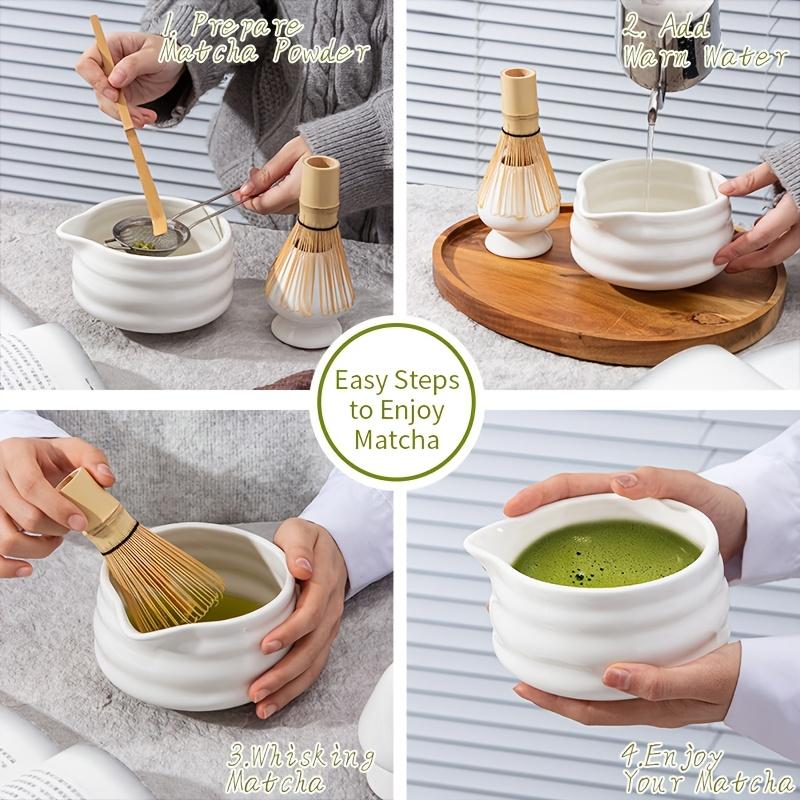 1 sada Japonská Matcha Sada, Biela Ústa s Matcha Misou a Matcha Metličkou Sada Čajová Sada, Darček pre Milovníkov Matcha