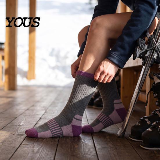 Moisture Wicking Ski Gear Unisex Cotton Socks for Women Men, Thermal Snowboard Socks, Winter Comfortable Snow Boot Liners Warm Skiing Snowboarding