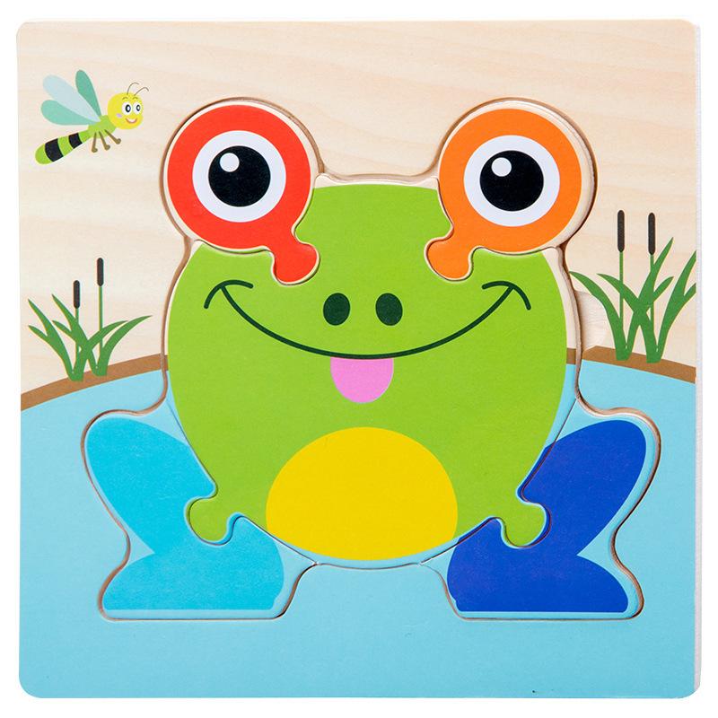 Children's Early Education Logical Thinking Puzzle Wooden 3D Puzzle Three-dimensional Kindergarten Cartoon Gift Puzzle Toy