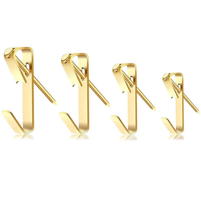 

Металлический гвоздь-крючок для стены для подвешивания рамок для картин и декоративного искусства 10LB with Nails золотой