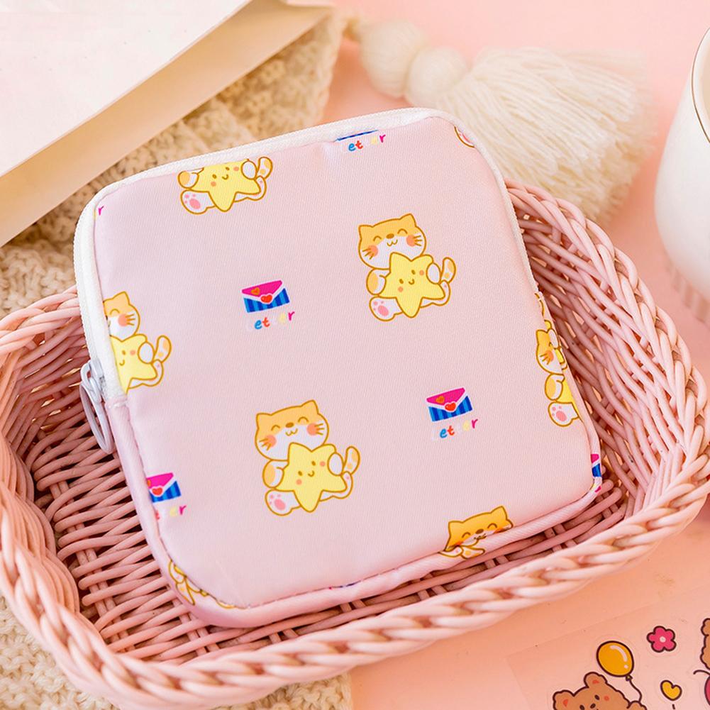 Women Tampon Storage Bag Waterproof Mini Sanitary Napkin Toiletry Bag Travel Cosmetic Bag Makeup Pouch Data Cable Women'S Bag