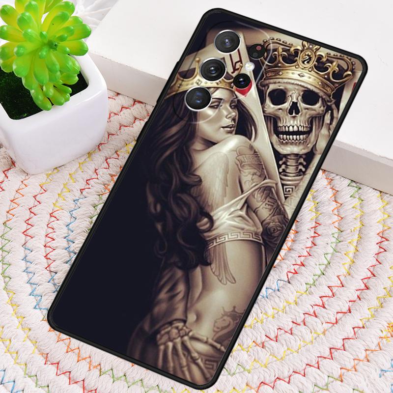 playing card Retro Poker Phone Case For Samsung Galaxy note 10 pro S26 S25 S24 S23 S22 Ultra Plus S21 FE S20 Shockproof Cover