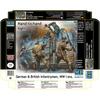 Master Box 1/35 Scale British-German First War Hand-to-Hand Combat Plastic Model Kit (2 British Soldiers & 3 German Soldiers) with Mini Trench Diorama