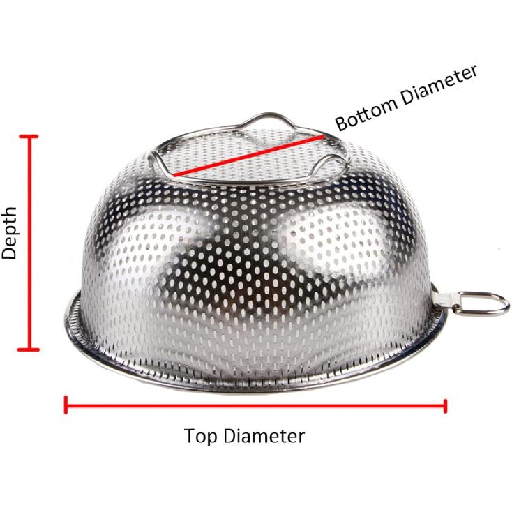 Stainless Steel Kitchen Hole Dense Colander Strainer Sieve Baskets
