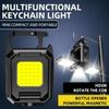 Mini lanterna LED chaveiro luz dupla COB luzes USB recarregável luzes de trabalho pesca lanterna com ímã bateria embutida