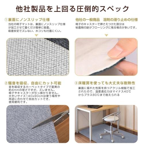 Carpet-compatible Chair Mat, 140 X 90 Cm, 4 Mm Thick, Floor Protection Mat, Non-slip, Sound-absorbing, Prevents Scratches, and Is Washable, Gray