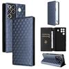 Cubic Grid Texture Flip Leather Phone Case