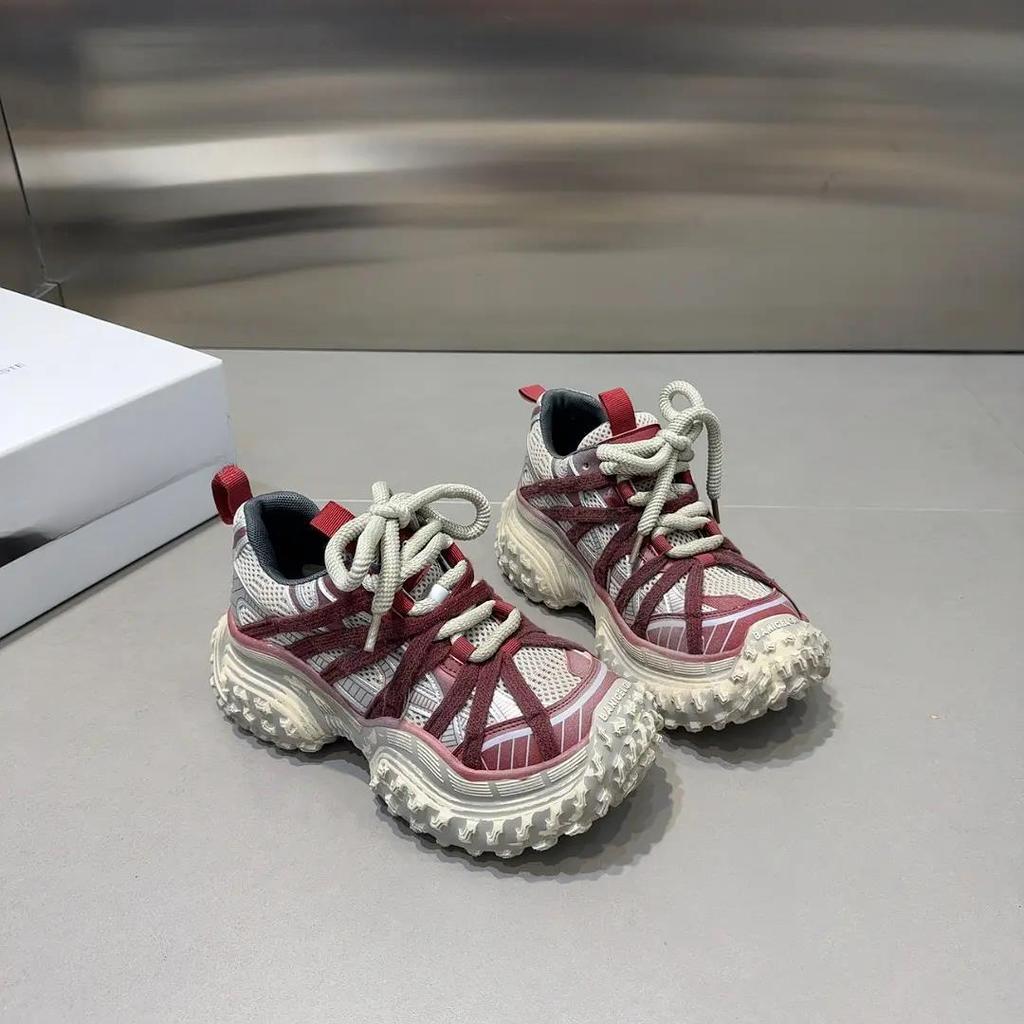 Breathable Clunky Sneakers Women's Autumn New Retro Distressed Thick Bottom Heightened Sneakers