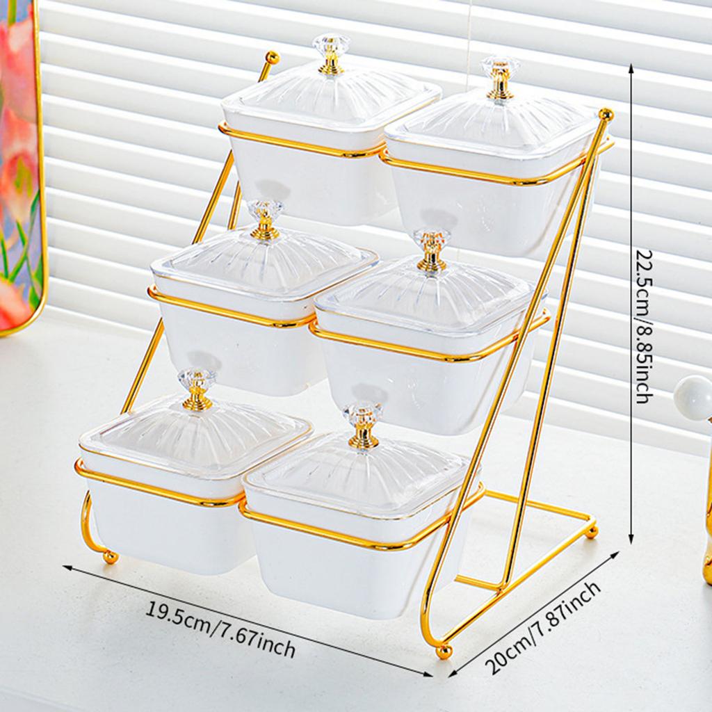3 Tier Dried Fruits Tray Multifunctional Decoration Serving Container Nuts Tray Nordic Stylish for Candy Cupcake Snack Nuts Home