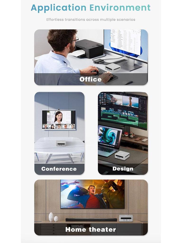 GenMachine Mini PC with AMD Ryzen R7-7730U for Office, Home, and Gaming