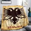 1PC Republic of Albania Print Flannel Blanket, High Quality All Seasons, Home Decor, Warmth and Comfort, Perfect for Christmas Gifts